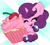 Size: 2048x1826 | Tagged: safe, artist:kittyrosie, sugar belle, pony, unicorn, g4, chibi, cupcake, cute, female, food, happy, kittyrosie is trying to murder us, mare, simple background, solo, sugarbetes, tiny, tiny ponies