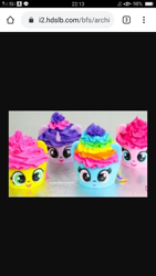 Size: 720x1280 | Tagged: safe, fluttershy, pinkie pie, rainbow dash, twilight sparkle, g4, cake, cupcake pony, female, food