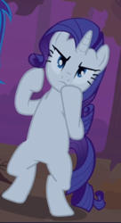 Size: 296x543 | Tagged: safe, screencap, rarity, pony, unicorn, dragon quest, g4, angry, bipedal, cropped, female, fighting stance, mare, solo, standing on two hooves