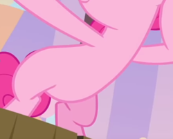 Size: 471x378 | Tagged: safe, screencap, pinkie pie, pony, g4, sundae sundae sundae, spoiler:interseason shorts, belly, bipedal, cropped, female, pictures of bellies, solo