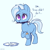 Size: 600x600 | Tagged: safe, artist:higglytownhero, trixie, pony, unicorn, g4, bandaid, blank flank, blatant lies, broken, cute, daaaaaaaaaaaw, diatrixes, female, filly, filly trixie, foal, lies, magic wand, mouth hold, plate, raised hoof, simple background, solo, third person, wand, white background, younger