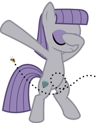 Size: 1705x2147 | Tagged: safe, artist:wissle, edit, maud pie, bee, earth pony, insect, pony, g4, .svg available, dab, eyes closed, female, mare, pun, simple background, svg, transparent background, vector, visual pun