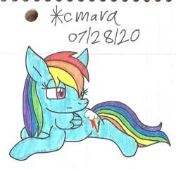 Size: 805x772 | Tagged: safe, artist:cmara, rainbow dash, pegasus, pony, g4, female, mare, simple background, solo, traditional art, white background