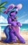 Size: 1024x1649 | Tagged: safe, artist:lightly-san, oc, oc only, oc:eleane tih, unicorn, semi-anthro, arm hooves, beach, bikini, bracelet, clothes, female, food, hat, hoof sandals, horn, ice cream, jewelry, looking at you, magic, popsicle, sandals, solo, swimsuit, telekinesis, tongue out, unicorn oc