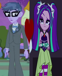 Size: 570x696 | Tagged: safe, edit, edited screencap, screencap, aria blaze, micro chips, equestria girls, g4, my little pony equestria girls, my little pony equestria girls: rainbow rocks, clothes, female, heart, male, ship:ariachips, shipping, shipping domino, straight, tuxedo