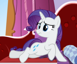 Size: 1016x851 | Tagged: safe, screencap, rarity, pony, g4, ppov, cropped, fainting couch, female, mare, reclining, solo