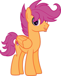 Size: 4000x4924 | Tagged: safe, artist:n0kkun, scootaloo, pegasus, pony, g4, absurd resolution, alternate hairstyle, alternate universe, cutie mark, facial hair, headcanon, male, older, older scootaloo, simple background, solo, stallion, stubble, the cmc's cutie marks, trans male, trans stallion scootaloo, transgender, transparent background, wip