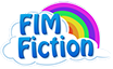 Size: 104x64 | Tagged: safe, cloud, community related, fimfiction, logo, rainbow, simple background, text, transparent background