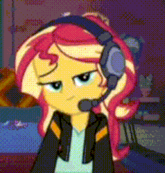 Size: 320x336 | Tagged: safe, edit, edited screencap, editor:feherdavid, screencap, sunset shimmer, big cat, human, lion, equestria girls, g4, game stream, my little pony equestria girls: better together, alex the lion, android (os), animated, blouse, clothes, female, game screencap, gif, j2me loader, jacket, java games, leather, leather jacket, madagascar (dreamworks), madagascar: escape 2 africa, madagascar: escape 2 africa java, needs more jpeg