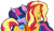 Size: 1873x1080 | Tagged: safe, artist:徐詩珮, sunset shimmer, twilight sparkle, alicorn, pony, unicorn, series:sprglitemplight diary, series:sprglitemplight life jacket days, series:springshadowdrops diary, series:springshadowdrops life jacket days, g4, alternate universe, base used, butt, chase (paw patrol), clothes, eyes closed, female, lesbian, lifejacket, mighty pups, paw patrol, plot, ship:sunsetsparkle, shipping, simple background, smiling, transparent background, twilight sparkle (alicorn)