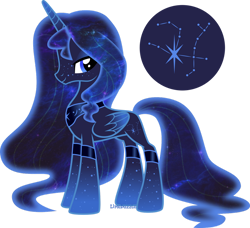 Size: 1280x1165 | Tagged: safe, artist:limedazzle, oc, oc only, oc:starlet andromeda, alicorn, pony, alicorn oc, concave belly, constellation, female, horn, mare, show accurate, simple background, slender, solo, thin, transparent background, wings