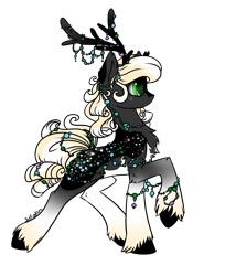 Size: 1688x1968 | Tagged: safe, artist:intfighter, oc, oc only, deer, deer pony, original species, pony, antlers, raised hoof, simple background, solo, transparent background, unshorn fetlocks