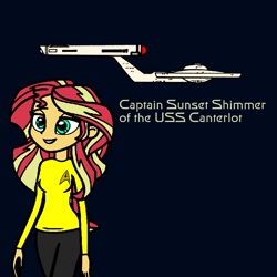 Size: 768x768 | Tagged: safe, artist:superfanda, sunset shimmer, equestria girls, g4, female, solo, star trek