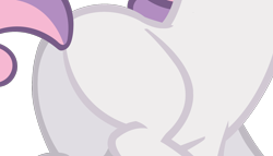 Size: 1502x862 | Tagged: safe, artist:anonymous, edit, edited screencap, screencap, sweetie belle, pony, g4, blank flank, butt, butt only, female, pictures of butts, plot, simple background, solo, sweetie butt, transparent background