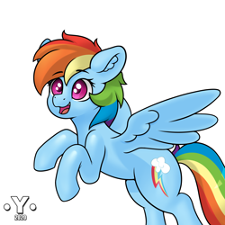 Size: 4000x4000 | Tagged: safe, artist:yelowcrom, rainbow dash, pegasus, pony, g4, ear fluff, female, mare, simple background, solo, white background, wings