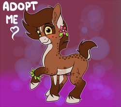 Size: 900x800 | Tagged: safe, artist:zobaloba, oc, oc only, deer, deer pony, earth pony, original species, pony, adoptable, advertisement, auction, contest, contest entry, full body, raffle, solo