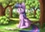 Size: 1280x915 | Tagged: safe, artist:kaylerustone, twilight sparkle, alicorn, pony, g4, book, bush, cute, female, folded wings, forest, happy, horn, mare, nature, outdoors, reading, sitting, smiling, solo, tree, twiabetes, twilight sparkle (alicorn), wings