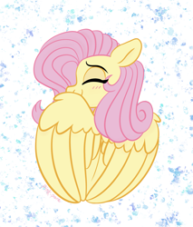 Size: 1977x2325 | Tagged: safe, artist:pink-pone, fluttershy, pegasus, pony, g4, abstract background, blushing, cute, eyes closed, female, shyabetes, solo