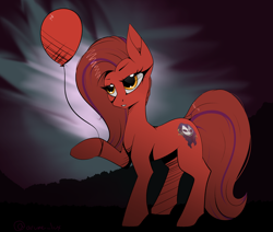 Size: 2344x1987 | Tagged: safe, artist:luxsimx, oc, oc only, oc:curtain, earth pony, pony, balloon, solo