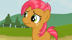 Size: 1280x720 | Tagged: safe, screencap, babs seed, pony, apple family reunion, g4, apple family member, female, filly, smiling, solo