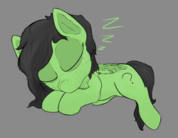 Size: 2496x1936 | Tagged: safe, artist:enragement filly, oc, oc:filly anon, pegasus, pony, eyes closed, female, filly, freckles, onomatopoeia, prone, sleeping, sound effects, zzz