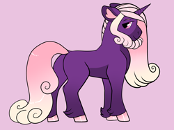 Size: 2800x2100 | Tagged: safe, artist:loryska, oc, oc only, pony, unicorn, high res, magical lesbian spawn, male, offspring, parent:princess cadance, parent:tempest shadow, pink background, simple background, solo, stallion