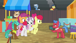 Size: 1920x1080 | Tagged: safe, screencap, apple bloom, bandana baldwin, biscuit, culinary art (g4), high stakes, pokey pierce, scootaloo, spur, sweetie belle, g4, growing up is hard to do, cutie mark, cutie mark crusaders, older, the cmc's cutie marks