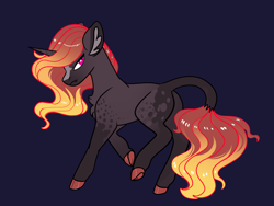 Size: 2800x2100 | Tagged: safe, artist:loryska, oc, oc only, pony, unicorn, blue background, female, high res, mare, offspring, parent:king sombra, parent:tempest shadow, parents:sombrest, simple background, solo