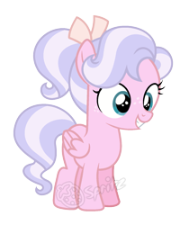 Size: 1395x1659 | Tagged: safe, artist:strawberry-spritz, oc, oc only, pegasus, pony, female, filly, magical lesbian spawn, offspring, parent:cozy glow, parent:diamond tiara, parents:diamondglow, simple background, solo, transparent background