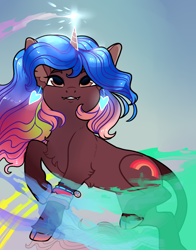 Size: 2200x2800 | Tagged: safe, artist:loryska, oc, oc only, pony, unicorn, da 20th birthday, deviantart watermark, high res, magic, obtrusive watermark, ponified, solo, watermark