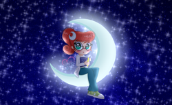 Size: 4113x2529 | Tagged: safe, artist:lumi-infinite64, human, equestria girls, g4, cartoon network, crescent moon, crossover, female, johnny test, mary test, moon, night, night sky, sky, solo
