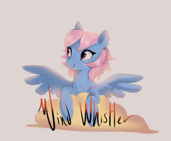 Size: 906x745 | Tagged: dead source, safe, artist:serbhka, wind whistler, pegasus, pony, g1, g4, cloud, cute, female, g1 to g4, generation leap, simple background, solo