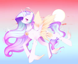 Size: 2696x2222 | Tagged: safe, artist:clefficia, princess celestia, pony, g4, female, high res, small wings, solo, wings