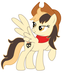 Size: 2081x2405 | Tagged: safe, artist:third uncle, artist:艾普, edit, oc, oc only, oc:eip, pegasus, pony, bandana, cowboy, cowboy hat, cute, hat, high res, male, pose, simple background, spread wings, transparent background, trap, wings