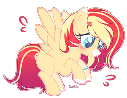 Size: 3552x2736 | Tagged: safe, artist:mint-light, oc, oc only, pegasus, pony, blushing, commission, eyelashes, high res, pegasus oc, simple background, smiling, solo, transparent background, wings, ych result