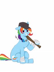 Size: 3096x4128 | Tagged: safe, artist:aj0sh, rainbow dash, pegasus, pony, g4, female, rainbow scout, scout (tf2), solo, team fortress 2, wingless