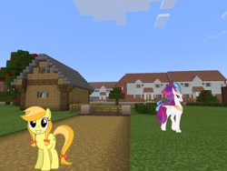 Size: 2048x1536 | Tagged: safe, artist:topsangtheman, jonagold, marmalade jalapeno popette, queen novo, earth pony, pony, appleoosa's most wanted, g4, my little pony: the movie, apple family member, looking at you, minecraft, sweet apple acres