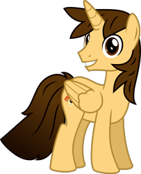 Size: 4000x4920 | Tagged: safe, artist:melisareb, oc, oc only, oc:ej, alicorn, pony, absurd resolution, looking at you, male, simple background, smiling, solo, stallion, transparent background, vector