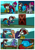 Size: 1920x2716 | Tagged: safe, artist:khaki-cap, oc, oc only, oc:khaki-cap, oc:zjin-wolfwalker, earth pony, griffon, pony, unicorn, zebra, comic:comically different mishaps, bag, butt, butt bump, comic page, commissioner:buffaloman20, earth pony oc, extra thicc, griffon oc, horn, house, implied tail hole, indoors, jean thicc, jiggle, kick in the butt, kicking, lithography, multiple characters, page, plot, pomf, rear view, running, saddle bag, school, sitting, smiling, smirk, smug, stone, the ass was fat, unicorn oc, wiggle, zebra oc