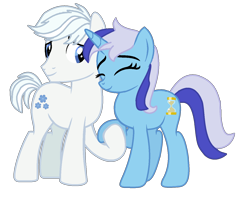 Size: 1412x1134 | Tagged: safe, artist:moonlightthegriffon, double diamond, minuette, earth pony, pony, unicorn, g4, base used, crack shipping, cutie mark, diamondette, female, hoof hold, male, nsfw description, shipping, simple background, stallion, straight, transparent background