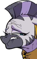 Size: 726x1135 | Tagged: safe, artist:andypriceart, edit, idw, zecora, pony, g4, season 10, spoiler:comic89, cringing, cropped, faic, female, lip bite, simple background, solo, transparent background, zecora is best facemaker