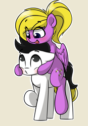 Size: 997x1431 | Tagged: safe, artist:vipy, oc, oc:sunny smiles, oc:vipy, pegasus, pony