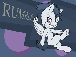 Size: 4032x3024 | Tagged: safe, artist:steelsoul, rumble, pegasus, pony, g4, colt, dock, foal, grin, male, smiling, solo, wallpaper