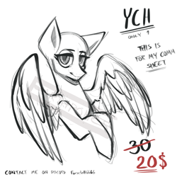 Size: 2343x2343 | Tagged: safe, artist:earthpone, pegasus, pony, bust, commission, high res, simple background, solo, ych sketch, your character here