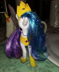 Size: 1500x1826 | Tagged: safe, artist:wrath-marionphauna, princess celestia, pony, g4, crown, customized toy, handmade, irl, jewelry, photo, regalia, solo, toy