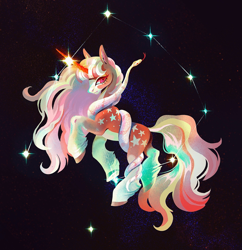 Size: 1983x2048 | Tagged: safe, artist:dearmary, oc, oc only, pony, snake, unicorn, constellation, solo