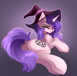 Size: 3138x3093 | Tagged: safe, artist:airiniblock, oc, oc only, oc:orchid moon, pony, unicorn, rcf community, chest fluff, clothes, commission, ear fluff, hat, high res, horn, solo, unicorn oc