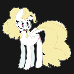 Size: 2200x2200 | Tagged: safe, artist:kindakismet, surprise, pegasus, pony, g1, adoraprise, black background, cute, female, high res, mare, open mouth, simple background, solo