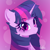 Size: 2000x2000 | Tagged: safe, artist:hrukii, twilight sparkle, pony, unicorn, g4, abstract background, bust, cropped, cute, ear fluff, female, high res, looking at you, mare, portrait, pretty, smiling, solo, three quarter view, twiabetes