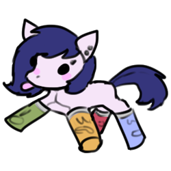 Size: 290x290 | Tagged: safe, artist:neoncel, oc, oc only, oc:lavie, earth pony, pony, chips, food, plushie, potato chips, pringles, simple background, solo, transparent background